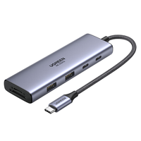 绿联Type-C扩展坞HDMI转接头4K60Hz拓展坞投屏千兆网口读卡USB3.0适用Macbook Air2025华为联想小米
