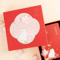 奉旨【全网低价】故宫文创 宫猫花影笔记本手账本礼盒套装1盒 书签贴纸胶本子 学生生日毕业礼物