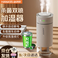 海纳斯（HANASS）除菌双喷加湿器小型桌面卧室母婴可用 办公车载便携usb无线充电款H04