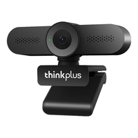 联想thinkplus电脑直播摄像头1080P高清带麦克风电脑会议摄像头即插即用免驱动网课学习视频通话WL22A