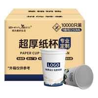 纸约一次性纸杯定制logo加厚纸杯商用广告水杯1000只源头直发包邮