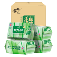 清风【李昀锐同款】御本草杀菌湿巾80片*4包 抽取式 杀菌率99.9% 整箱