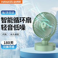 海纳斯（HANASS）电风扇 桌面风扇 直流电机 台式摇头大容量4000mAh 宿舍户外家用轻音便携小风扇 2688