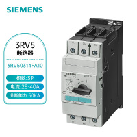 西门子断路器3RV5 50KA电流范围28-40A 3P 旋钮式 690V 18.5KW 螺钉端子 3RV50314FA10 马达保护开关