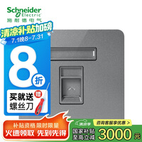 施耐德面板开关 单联电脑插座 荧光灰 E8331RJS5_SL_C1 面板开关