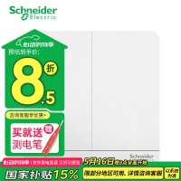 施耐德面板开关 开关类 二开双控 白色 16A 250VAC E8332L2_WE_C1 面板开关