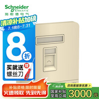 施耐德面板开关 弱电类  一联电脑 金色 E8331RJS5_WG_C1 面板开关