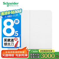 施耐德面板开关 开关类 二开双控 白色 16A 250VAC E8332L2_WE_C1 面板开关