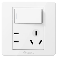 公牛（BULL）开关插座G07系列一开单控五孔带开关插座86型面板G07E333S白色