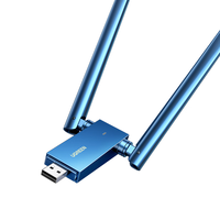 绿联USB无线网卡免驱动AC1300外置双天线 台式机WiFi接收器5G双频 电脑笔记本通用外置网卡 WiFi发射器