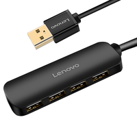 联想（Lenovo）USB分线器2.0接口转换器高速扩展坞充电器转接头HUB集线器延长线拓展坞适用笔记本台式机