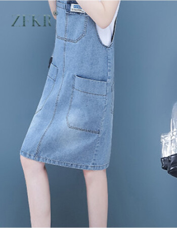 zfkr品牌女装夏季牛仔背带裙女2021新款秋装女装减龄裙子套装连衣裙