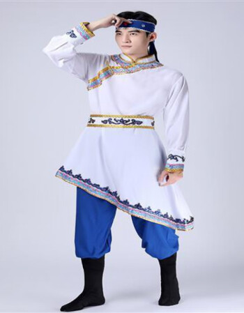行临蒙古舞蹈服装蒙族演出服成人筷子舞现代男士舞蹈服饰表演服内蒙古