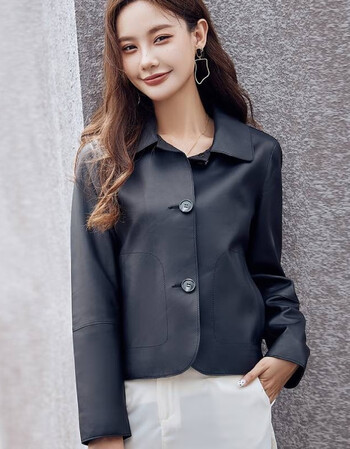 吉雅妥真皮皮衣女2021年新款时尚绵羊皮皮夹克短款春秋小外套休闲百搭