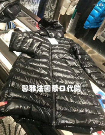 蒙口羽绒服女18冬moka经典舒淇suyen娃娃中长款 黑色舒淇 00