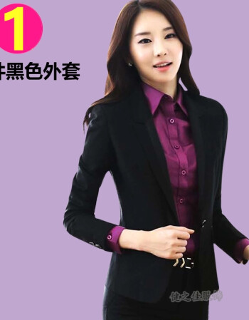 职业套装女端庄大气休闲职业装女装修身教师女士正装黑色西装套装
