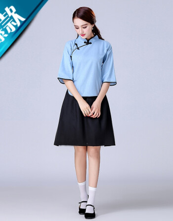 亚麻 民国学生装五四青年女装民国风复古毕业班服校服
