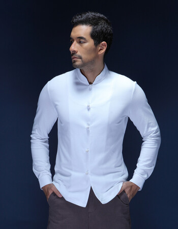 中国风长袖唐装修身立领衬衫男士纯棉盘扣中式改良汉服上衣男装衫