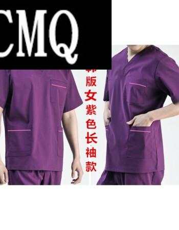 男女套装手术衣医生工作刷手服手术隔离衣sn3518 女紫色长袖款套装 m
