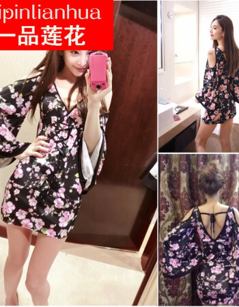 香港潮牌日式清吧dj工装性感夜店女装诱惑深v低胸樱花
