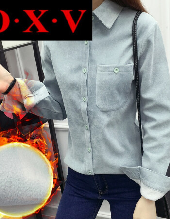 o·x·v2018新款时尚品牌潮流时尚灯芯绒衬衫女长袖7韩版冬季新款学生