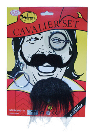 阿坡饵 搞笑万圣节化妆舞会道具黑白络腮胡假胡子胡须八字胡 海盗眼镜