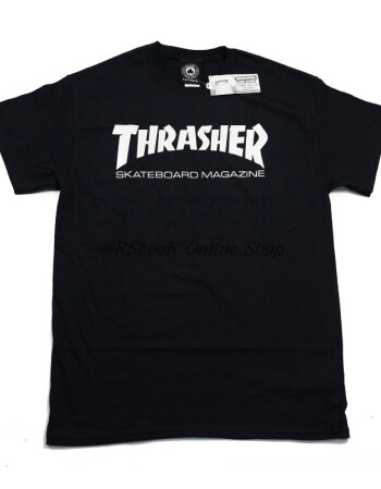 thrasher skate mag tee 火焰基础logo 短袖t恤 经典美潮 情侣 黑色