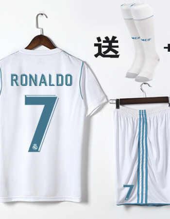 安西卡潮牌皇马球衣17-18主客场短袖长袖足球服儿童7号c罗队服训练服