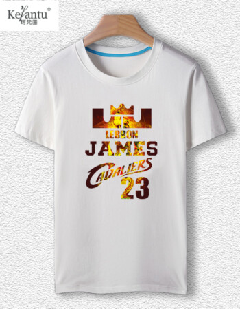 珂梵图夏季篮球骑士篮球队詹姆斯皇冠欧文运动大码全棉短袖定制t恤