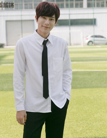 学套装系班服衬衫制服男白校服学院黑裤黑色服制服水手风长袖yjh高中乔布斯生日图片