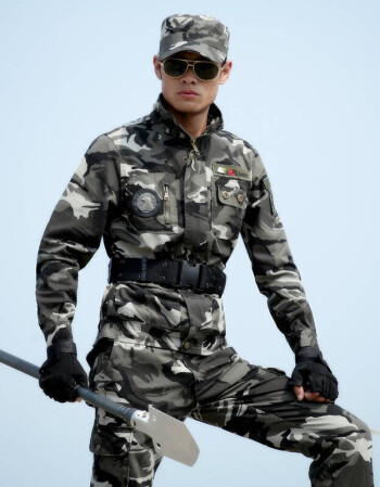 潮牌迷彩服春季男女军装军训服套装户外战狼特种兵衣服野战作训服