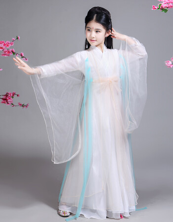 白浅服装女 宝宝汉服女童古装仙女公主裙小女孩古筝cos古代衣 如图
