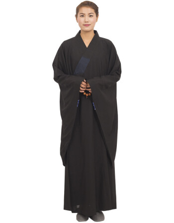 海青服僧服佛衣男海青禅修居士服女海清僧衣服和尚衣僧袍袈裟 黑色 42
