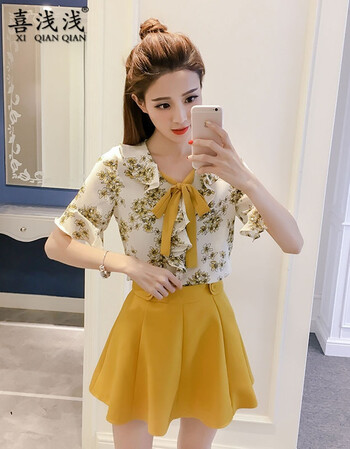 150cm155娇小个子矮显高搭配女装甜美俏皮小清新套装裙两件套女夏衣服
