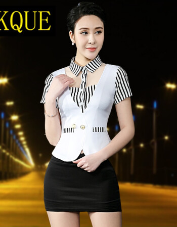 vkque 酒店ktv服务员女装显瘦性感场工装女dj公主工作