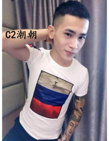 c2潮朝初中生男生短袖孩子青少年流行衣服社会小伙同款精神小伙张艺兴