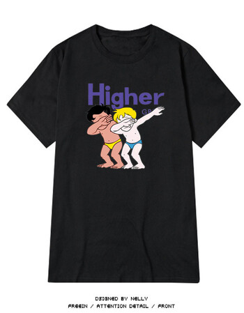 马思唯致敬说唱会馆海尔兄弟 higher brothers说唱嘻哈dab短袖t恤