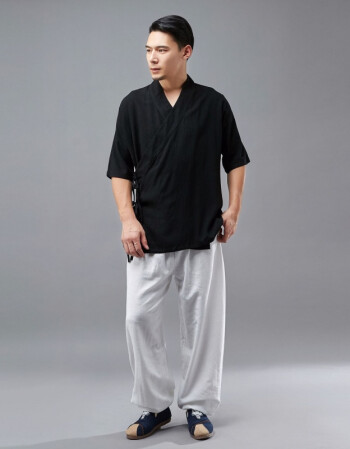 民族服装2018夏季新款短袖男唐装汉服复古休闲男士t恤