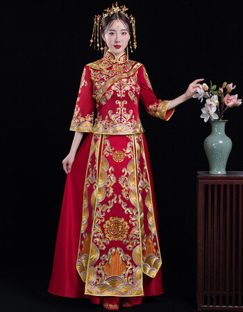 秀禾服新娘中式结婚礼服敬酒服红色喜服古装嫁衣秀和春夏2018新款 129