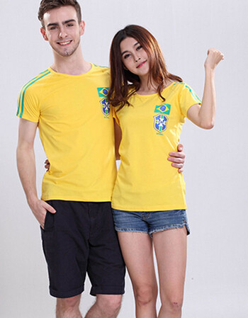 支持货到付款ctbs 2014巴西队世界杯情侣装夏季情侣t恤运动个性男女短