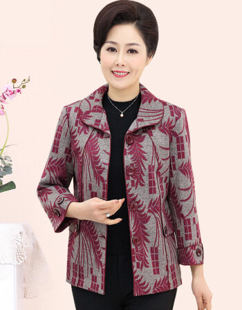 中老年女装妈妈装秋装外套老年人60岁奶奶春秋款长袖上衣婆婆衣服 花