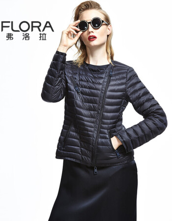 弗洛拉/flora 2015新款羽绒服女轻薄短款 经典百搭欧美时尚明星酷爱