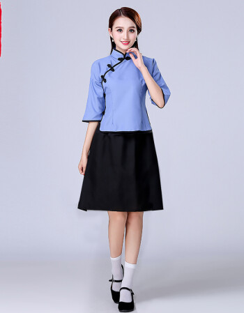 民国风学生装女装五四青年古装复古学院明国服装文艺连衣裙套装女