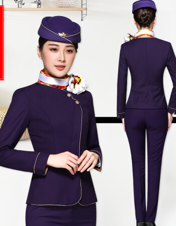 时尚简约海航空姐服职业套装制服 航空公司工作服制服裙装套装女秋冬