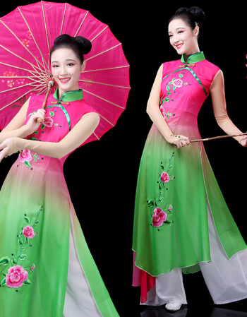 旗袍/唐装 芮帕(ruipa) 茉莉花古典舞演出服女2018扇子舞舞台伞舞蹈