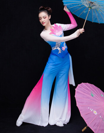 秧歌服2018新款中老年广场扇子伞舞古典舞蹈服装女演出服飘逸成人