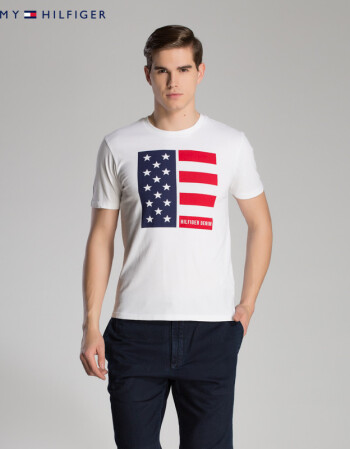 tommy shijia,tommyshijia山寨 tommy hilfiger 星条旗印花短袖t恤 | 1957892817ms 100白色 l