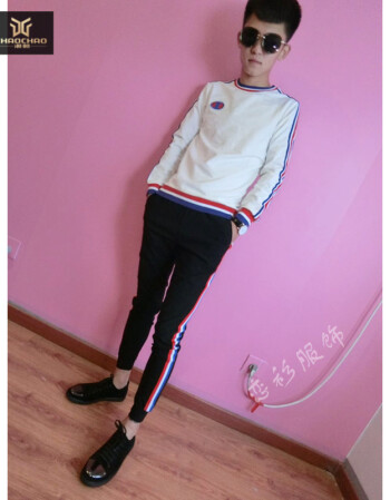 c2潮朝 休闲套装男2017快手红人阿非同款短袖男t恤套装牌牌琦休闲社会