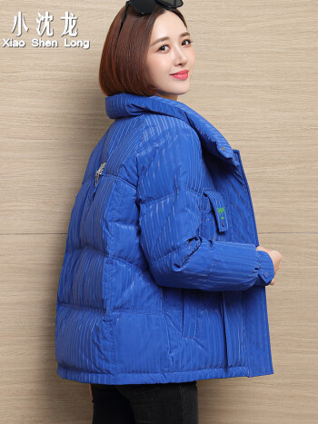 小沈龙品牌羽绒服女短款2022年冬季多口袋韩版学生面包服加厚保暖外套