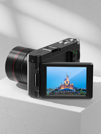  松典（SONGDIAN） 数码相机4K入门级ccd照相机 vlog微单卡片机翻转屏 DC101A 标配+广角镜 128G 内存